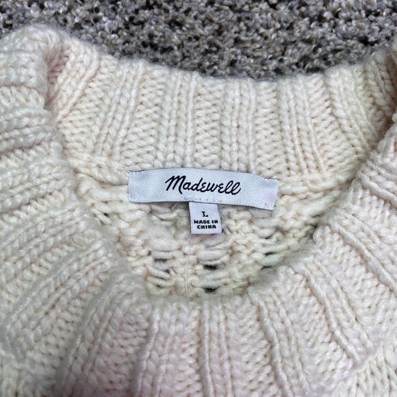 Madewell Cable-Knit Sweater Cream Large - Picture 2 of 8